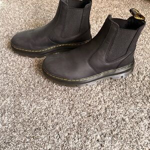 Dr. Martens Black Boot with Yellow Stitching
